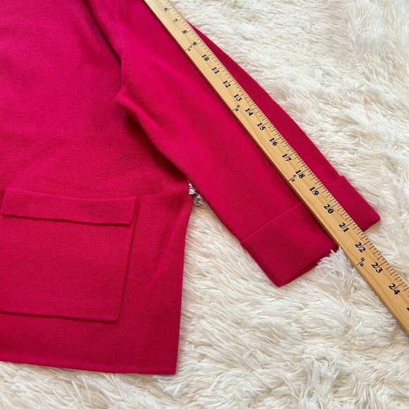 ANn Taylor Womens Sweater Size XL Pink Wool Blend Pockets Career Business 15788 - Picture 5 of 9